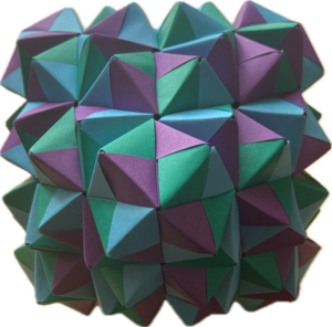A hand-folded 144-piece Sonobe model